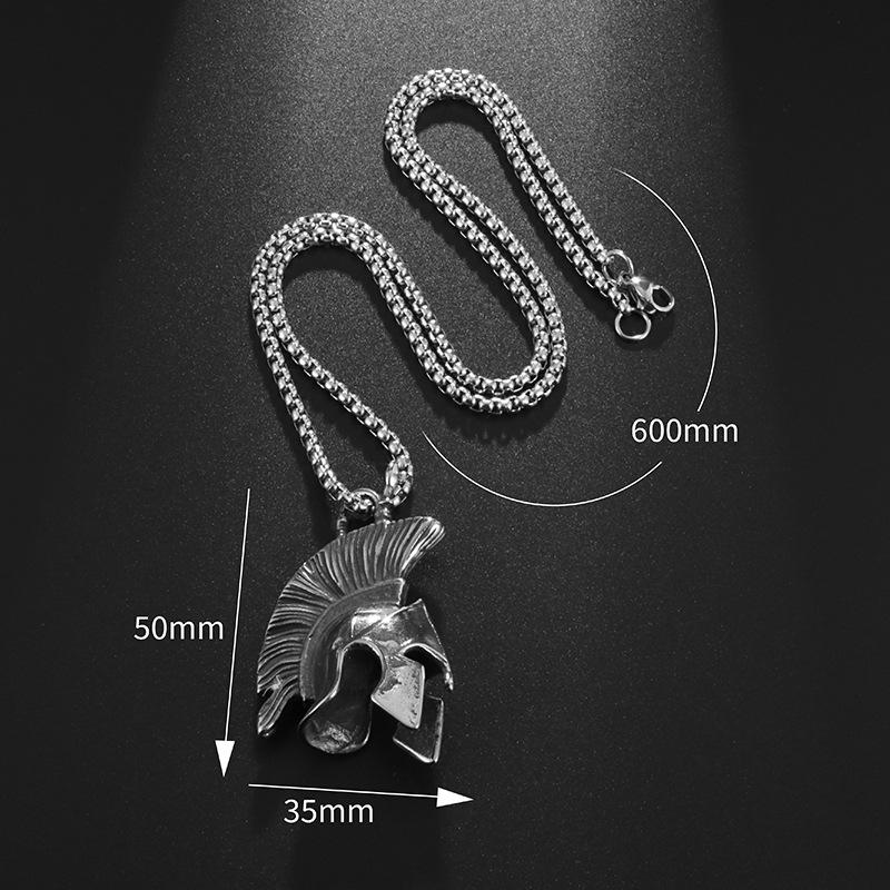 Odin Helmet Pendant Viking Totem Mens Personality Retro Necklace Indian