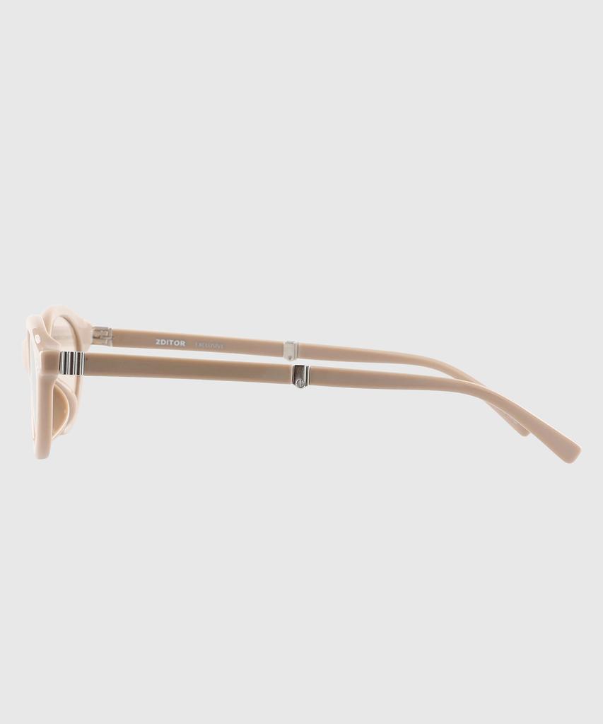 Tuditeo Aur Portable Foldable Sunglasses Slim Cat-Eye Oval Sunglasses C2 Beige