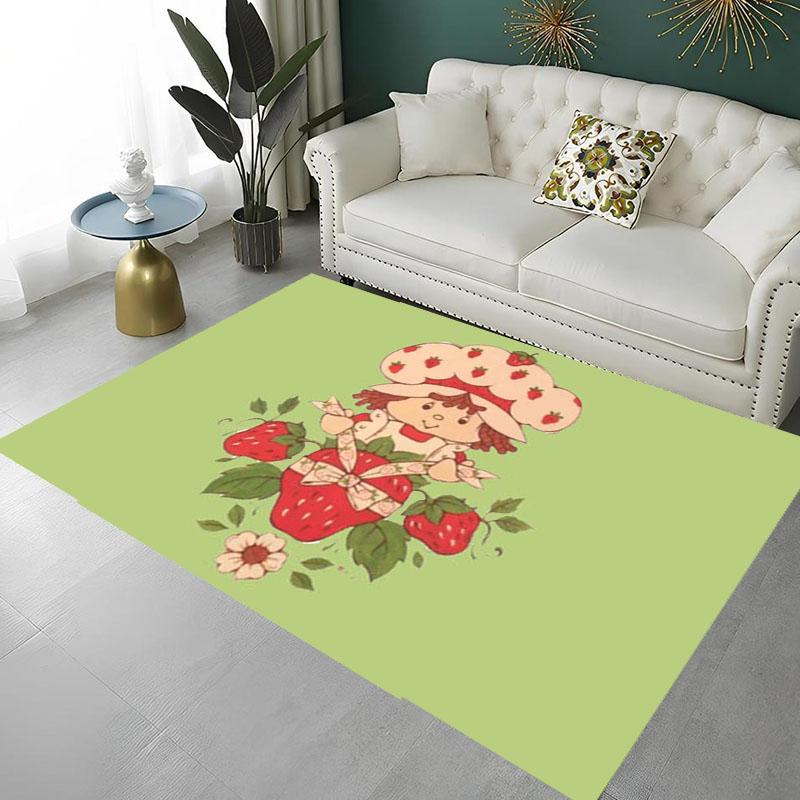 S-Strawberry-Pink girl Floor Mat Hallway Mat Kids Room Bedroom Decoration Balcony Anti-Slip Doormat Living Room Home Decor