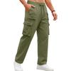 Men's Cargo Pants Straight Leg Multi-Pocket Casual Outdoor Twill Trousers