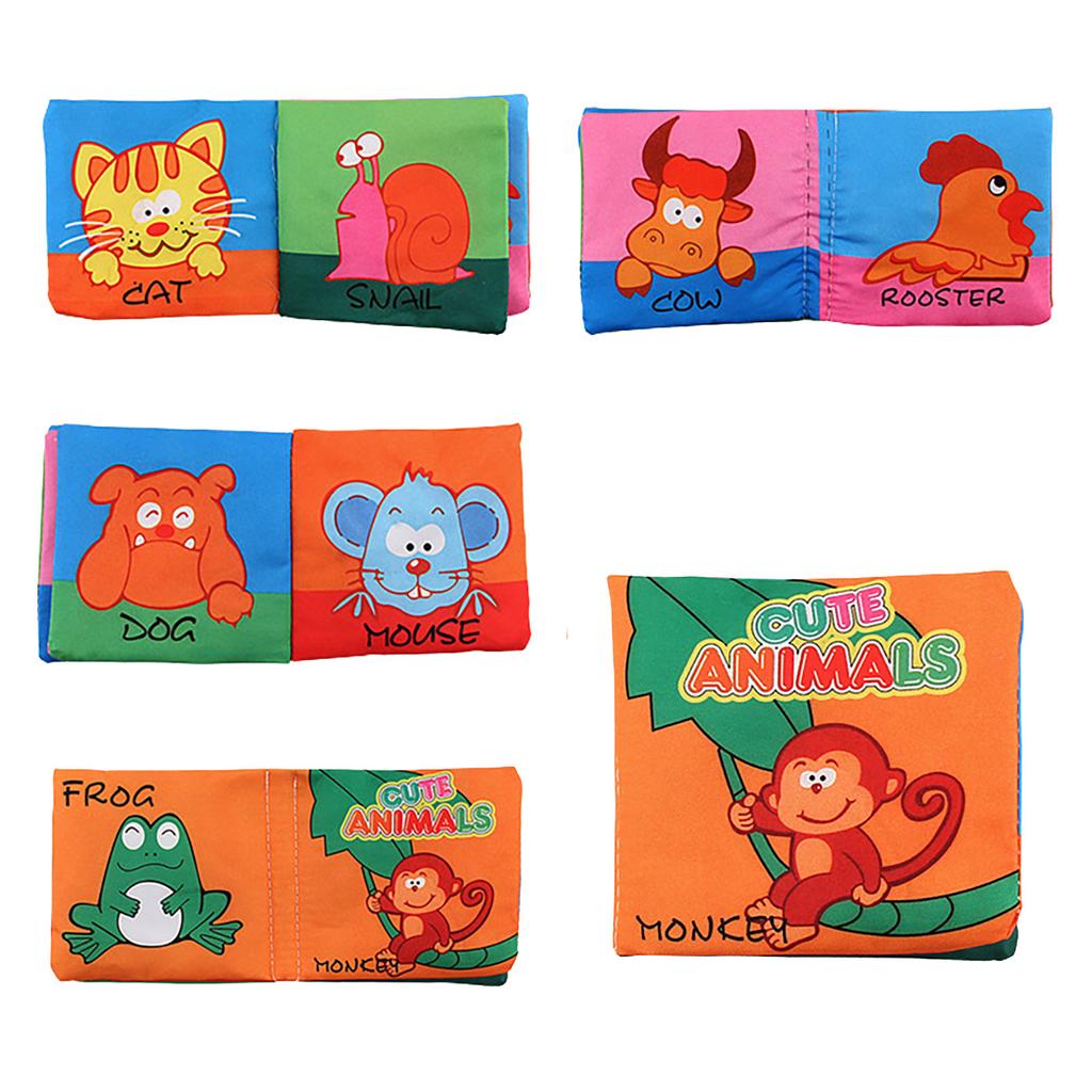 Soft Book Nontoxic Fabric Baby Cloth Books Early Education Toys 8 Page