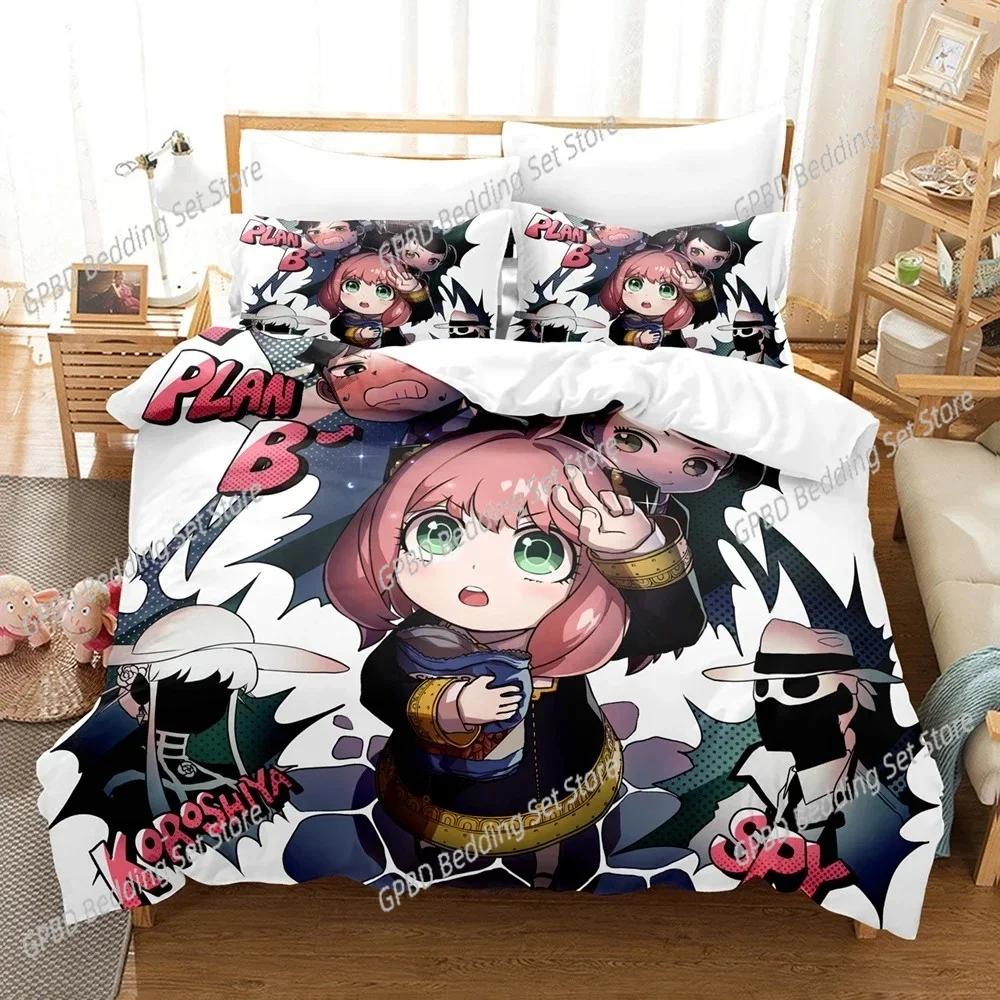 Nytt SPY×FAMILY Sängklädesset Anime Påslakan Enkelt Dubbelt Queen King Size Med Örngott Pojkar Flickor Överkast 3D-tryck Anime