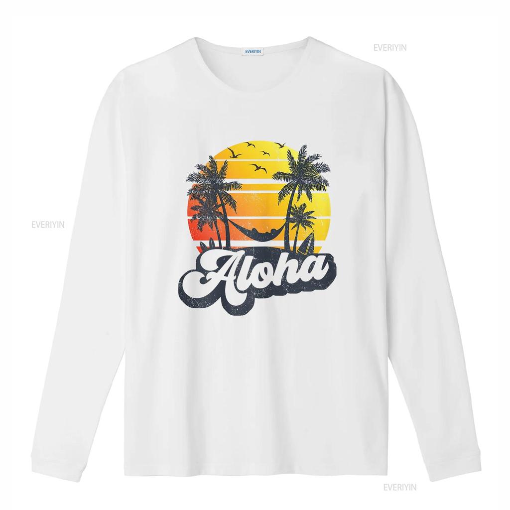 Womens Aloha Hawaiian Island T Shirt Palm Beach Vacation Casual Tops White Large vintage Washed Stylish Unisex