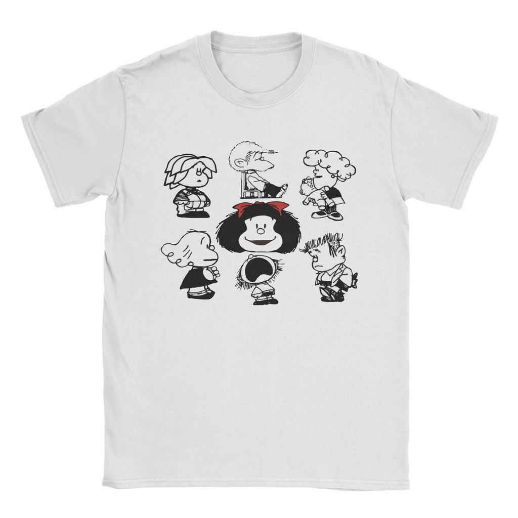 Vintage Mafalda With Swimsuit Tshirts For Unisex Unisex O Neck Pure Cotton T Shirt Mafalda Cartoon Tee Shirt 4xl 5xl Tops