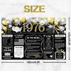 50th Birthday Black Gold Party Decoration Back In 1976 Backdrop Large Banner Birthday Party Poster Supplies Vintage 1976 Photography Background for