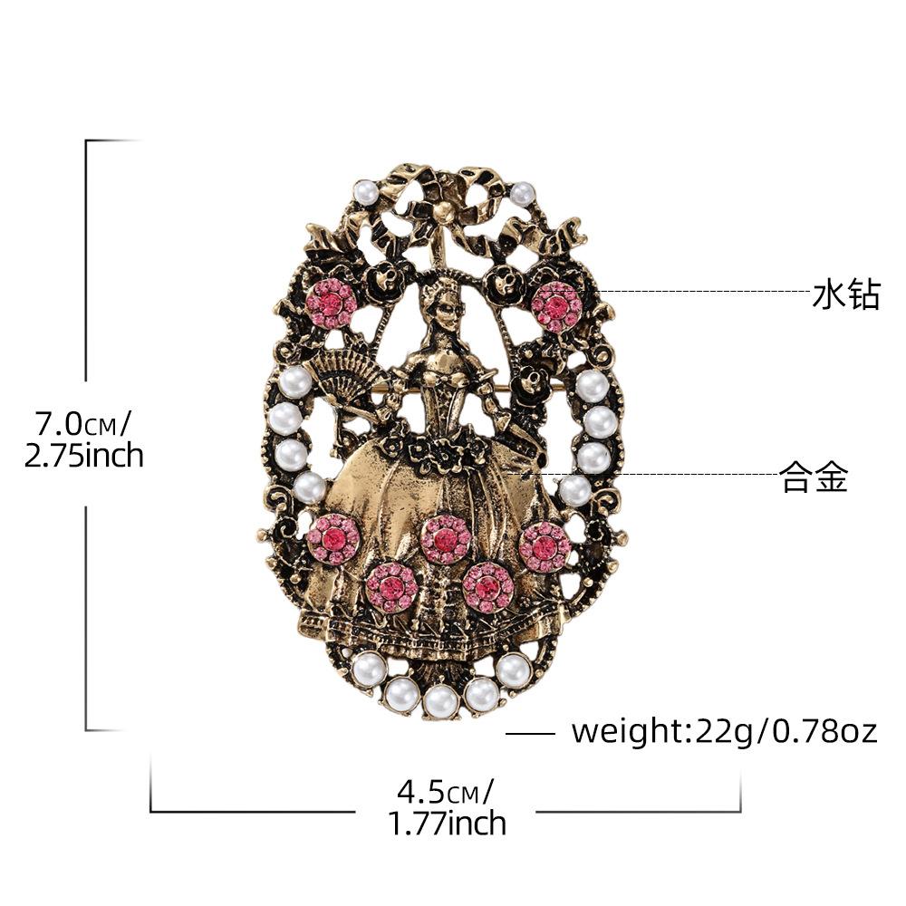 Vintage court style lady brooch elegant high sense niche medieval party princess wreath brooch pin jewelry