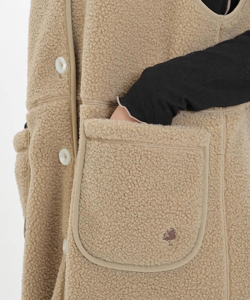 Narue Poodle Fleece Jumper Free Size Women's Skirt, Beige,