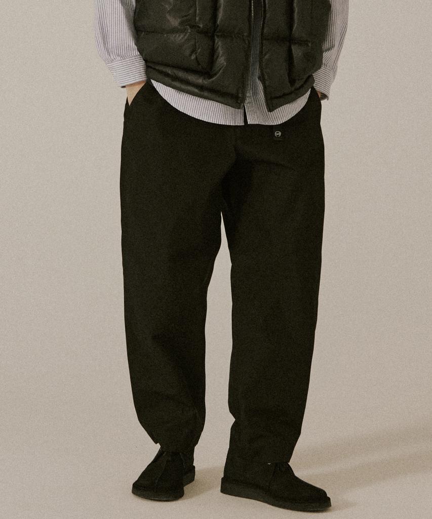MIDNIGHT12AM Wide Tapered Pants - Black