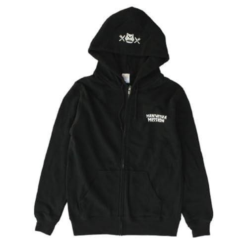 

MAN WITH A MISSION 2021 New Year s Sale Merchandise: Zodiac Logo Hoodie (Arch Version), Black x White, Size L