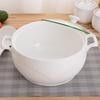 Embossed White Ceramic Soup Pot with Lid - Large Bone China Bowl Gift Set