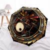 Golden Drum Stage pattern umbrella, portable and foldable design, 8 ribs, a casual accessory for Halloween, Christmas, and birthday gifts.