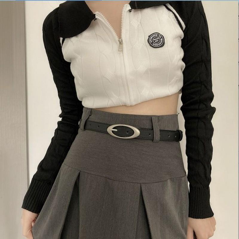 Black Pu Versatile Belt With Timeless Moon Design For Fashionable Looks Denim