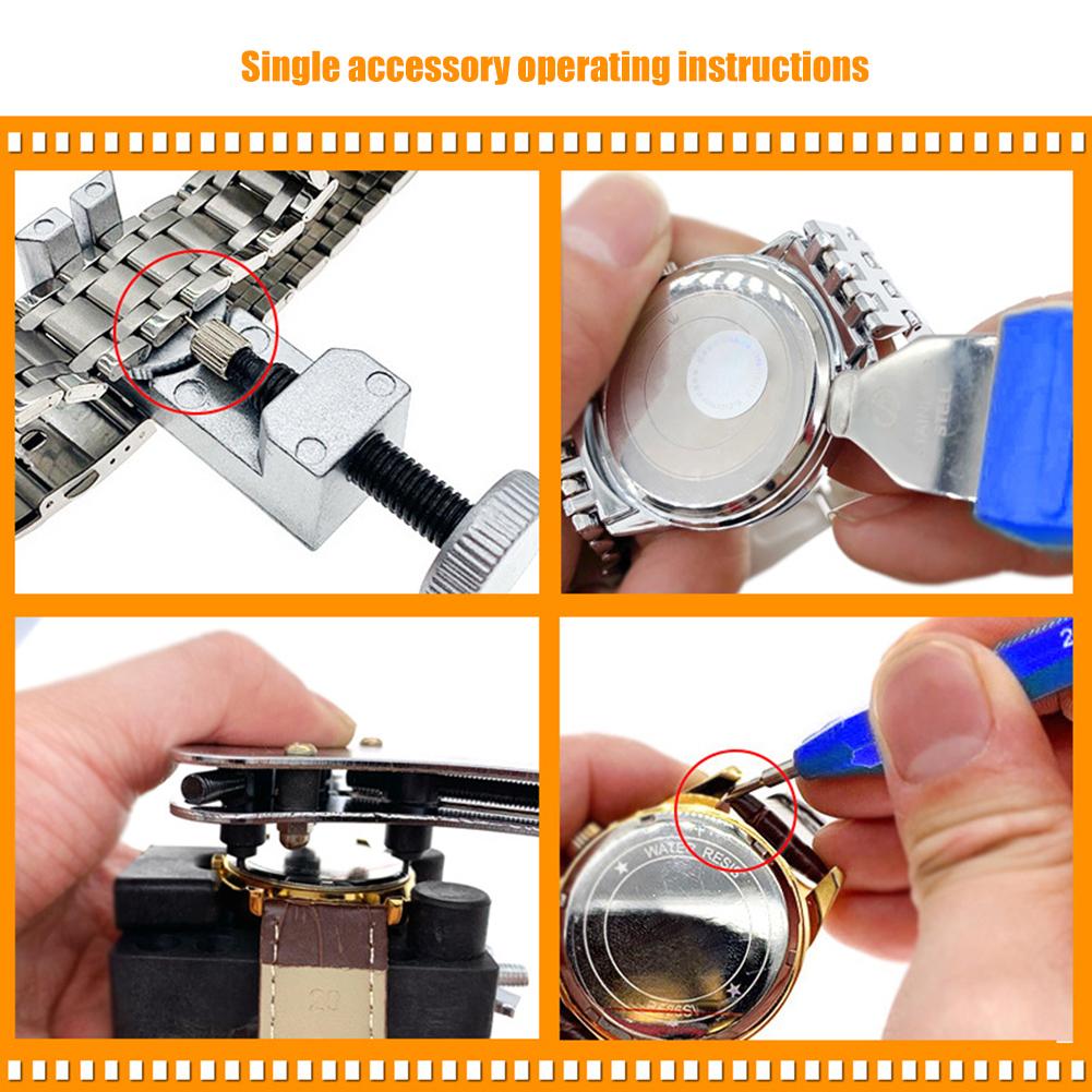 212Pcs Watch Repair Tool Kit Watchmaker Watch Case Repairing Opener Band Link Leather Storage Bag Kit Hand Tool Set