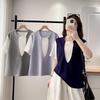 2026 Women's Plus Size Color Block College Style Short Sleeve Pullover T-shirt