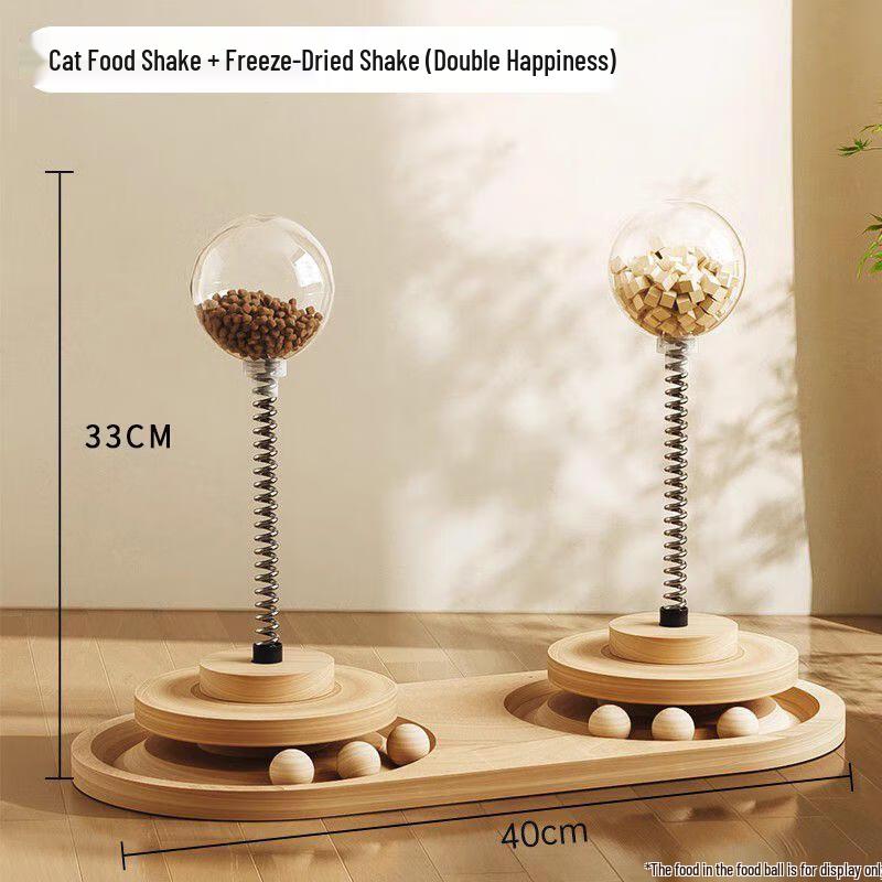 Вертикальная когтеточка для кошек JINGRUIXIANG с поворотной платформой и шариками для лакомств.