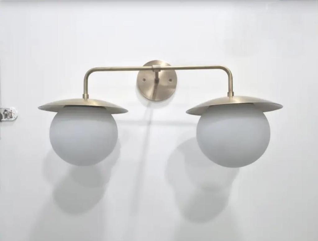 Mid Century Globe Wall Lamp Handmade Brass Sconce