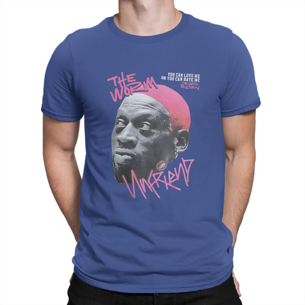 Dennis Rodman T-Shirts Men  Cool Cotton Tees Round Collar Short Sleeve T Shirts Party Clothes