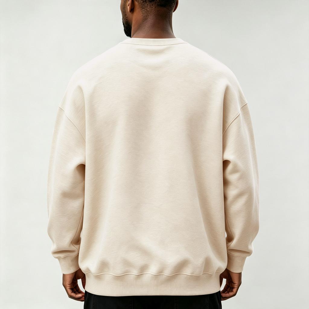 Men's Color Neck Sweatshirt Loose Fit Casual Pullover for Winter