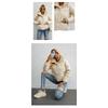 Women's Oversized Cropped Stand Collar Padded Jacket, Casual Zip Up Puffer Coat, Korean Style European American Winter Outerwear for Petite