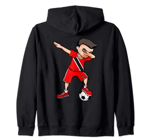Dabbing Soccer Boys Trinidad and Tobago Lovers Jersey Sports Zip Hoodie