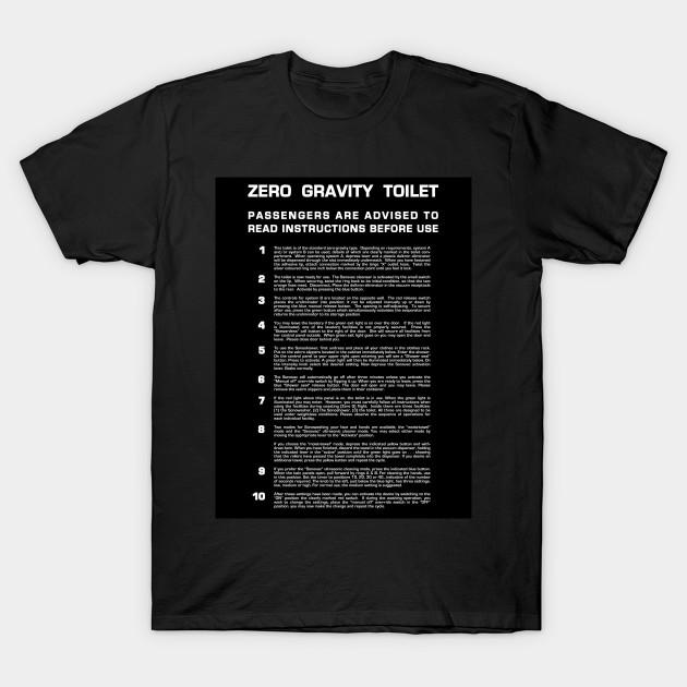Men Black Print T-shirt Zero Gravity Bathroom - Full (White Text) No-Cut Transfer Paper Print Cotton Tshirt XL чёрный