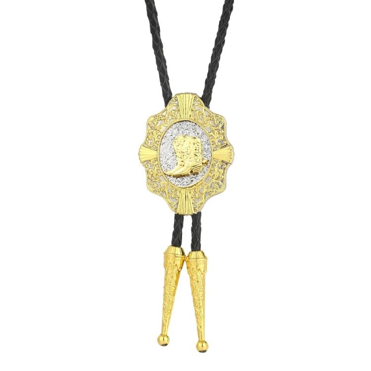 Braided Shoestring Eagle Bolo Tie Carved Charm Cowboy Necktie Necklace