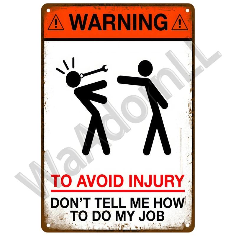 Retro Caution Metal Sign for Bar Pub Garage  Vintage Russian Warning Decor for Home Walls