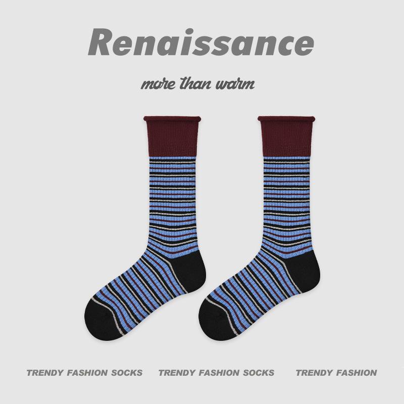 Renaissance Women's Mid-Calf Boneless Striped Socks - Autumn/Winter