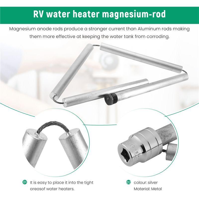 Durable-RV Water Heater Magnesium- Flexible Anode Rod 3/4 NPT Threaded Belt Hex Sleeve Tool Water Heater Anode Magnesium- Rod