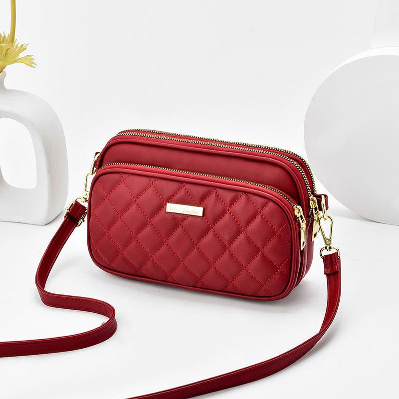 Amai Gu Women's Soft Leather Three-Layer Crossbody Bag - 2023 Spring/Summer Versatile Design