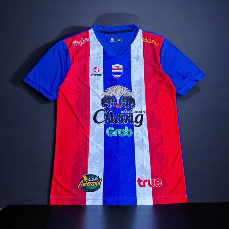 

Футбольная тренировочная майка сборной Таиланда по футболу с принтом болельщика, винтажная быстросохнущая футболка с V-образным вырезом и коротким рукавом, спортивная форма с логотипом слона 3XL