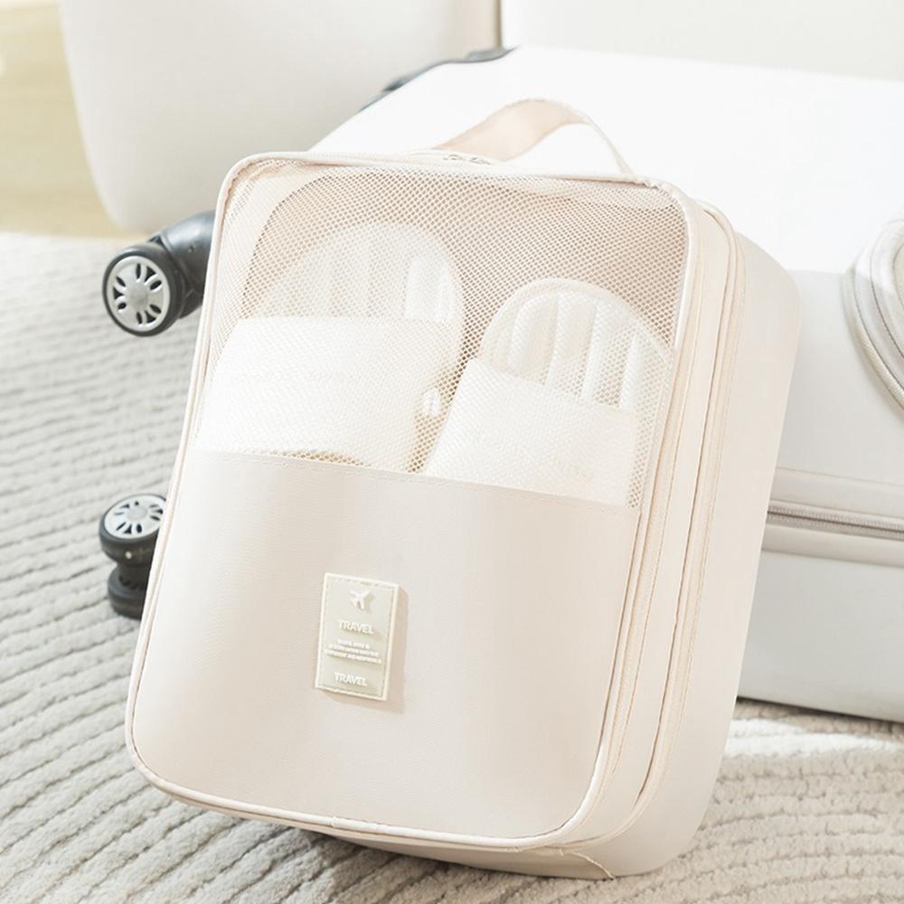 Large Polyester Double Layer Shoe Storage Bag Stackable Shoe Organizer Breathable Shoe Cover Box for Home