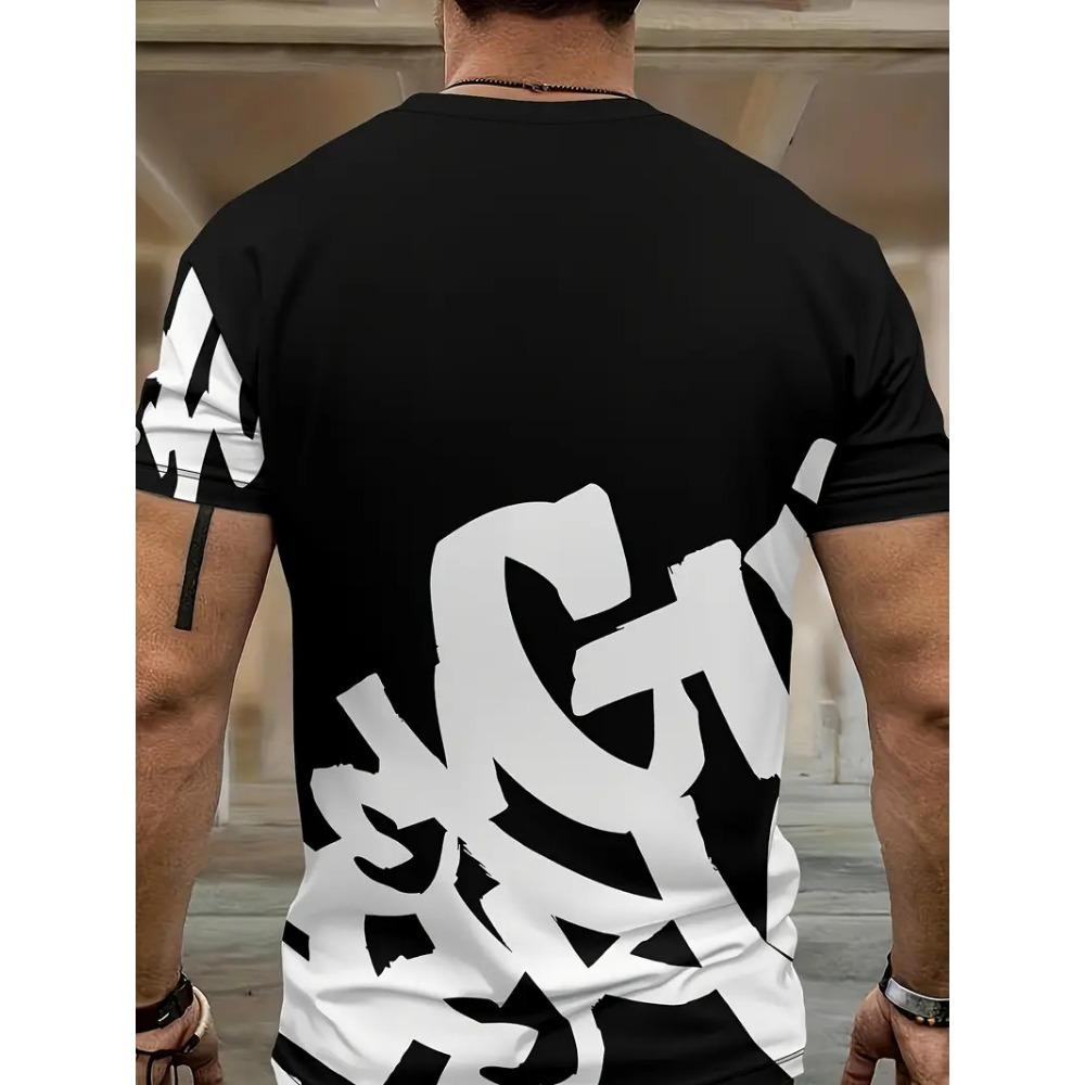 Men's Set Features Street Fashion Casual Comfort Softness Breathability and 3D Letter Pattern Printing