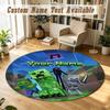 Round Rug Custom NameMinecraft Pattern Non Slip Carpet Home Floor Decor
