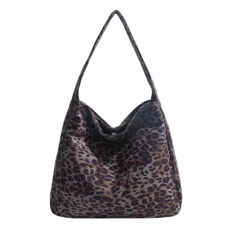 Сумка с леопардовым принтом Женская Большая вместимость Наплечная сумка Сумка-тоут