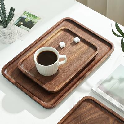 Natürliche Walnussholzschale Haus Massivholz Schneide-Teeschale Japanische Hausdekoration Aufbewahrungsschale Kaffee-Dessertteller
