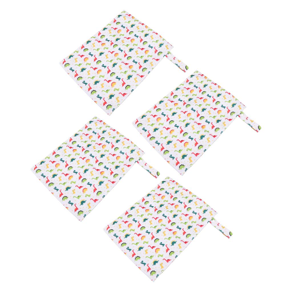 4Pcs Baby Stroller Hanging Bag Cotton Printed Waterproof Storage Portable with Single Zip 30x40cm