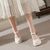 Retro versatile high heels women's 2025 spring new fashion Mary Jane French word with thick heel platform single shoes