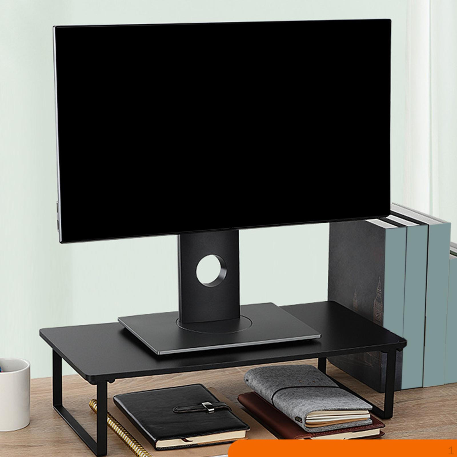 

Подставка для монитора, настольная полка, многофункциональный подъемник, эргономичный нескользящий деревянный держатель для хранения чёрный