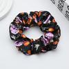 Halloween Themed Hair Tie Elastic Scrunchie Women Purple Beige Ghost Pumpkin Moon Design