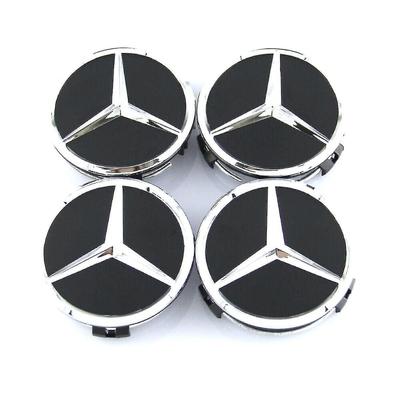 Černé/stříbrné středové krytky kol Mercedes Benz, emblémy nábojů kol 60 mm, 4 ks Pro W202 W203 W204 W208 W210 W220 W221