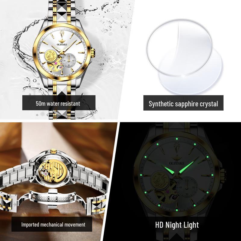 Oupink Gold Phoenix Ladies' Automatic Mechanical Watch - Light Luxury Fashion