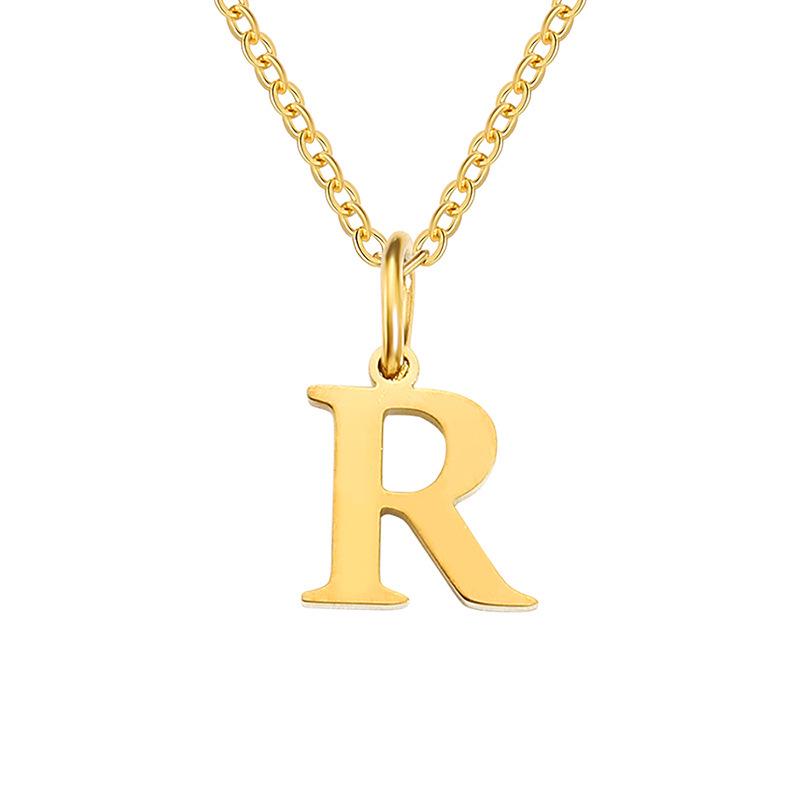 Elegante Collar con Colgante de 26 Letras para Mujer - Diseño Único Cadena para Clavícula de Acero de Titanio
