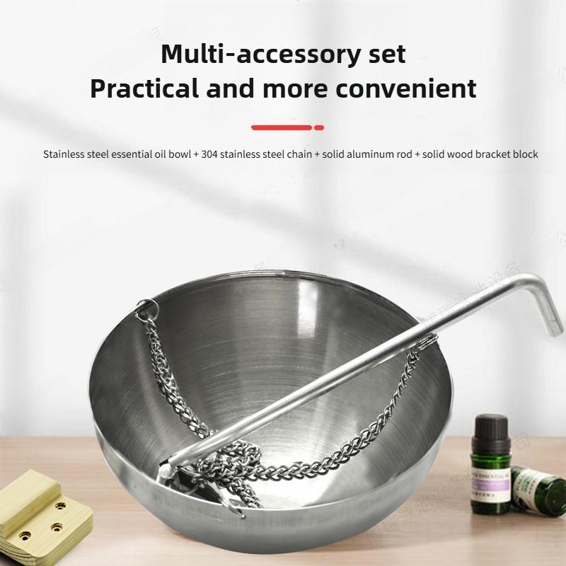 Sauna Room Stainless Steel Essential Oil Bowl Round 12CM Aromatherapy Bowl Sweat Steaming Room Accessories