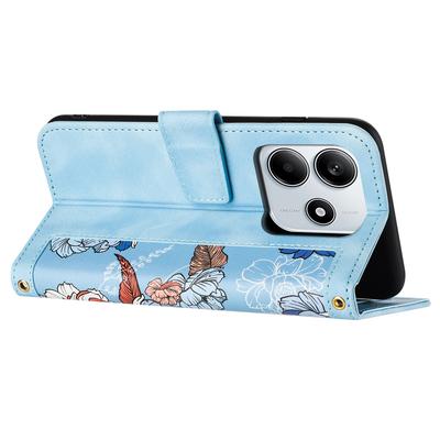 Für Xiaomi Redmi Note 14 5G Hülle PU Leder Floral Handyhülle mit Kartenfächern