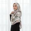 Fashion Soft Satin Muslim Hijab Handscarf Long Shawl Luxury Design Floral Printing Women'S Smooth Ramadan Headband 180*85Cm