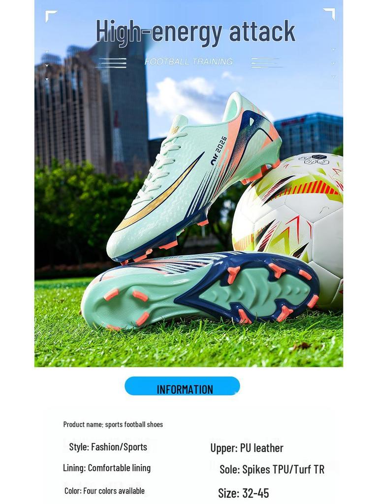 Unisex Kids' Turf Soccer Shoes, TF & Long Studs, Student Training Outdoor Sports Footwear