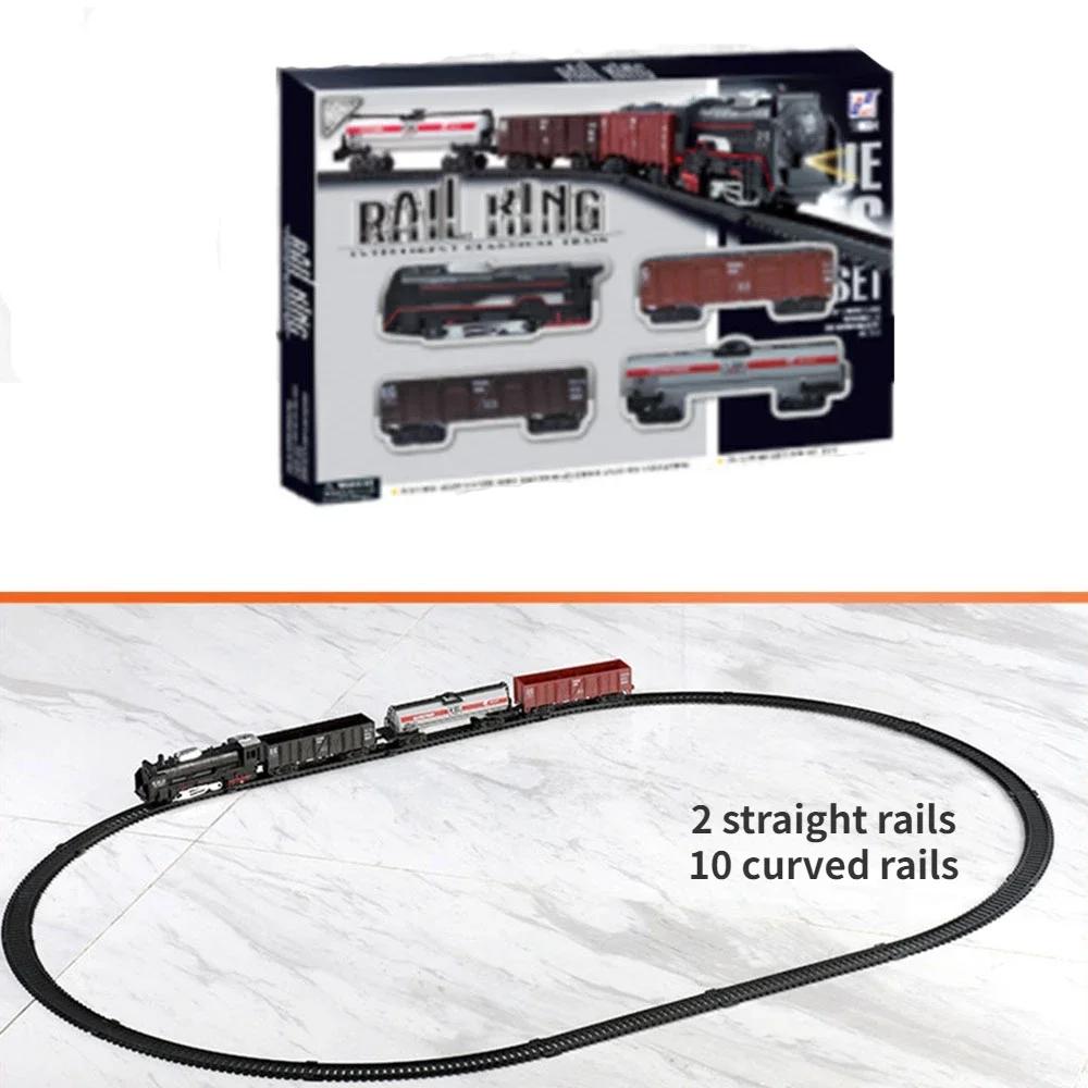 Simulation Electric Train Model with Track Railway Toys Battery Operated Classical High-speed Rail train toys for children