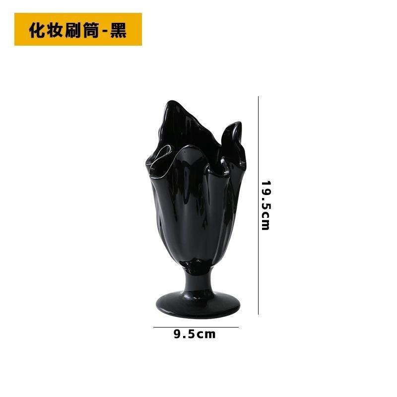 

Elegant Ceramic Vase Desktop Decor Creative Brush Holder Unique Miniature Model