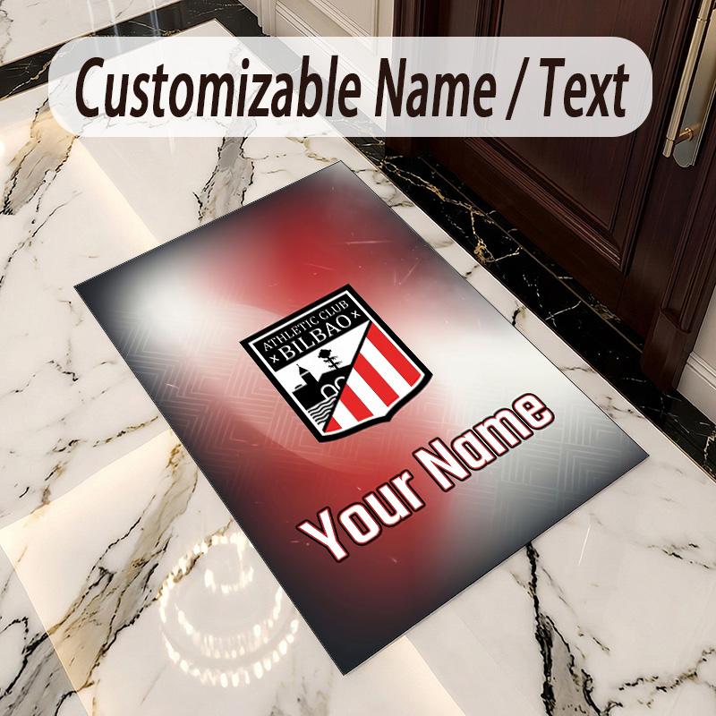 Crystal Velvet Rug Athletic Bilbao FC Print Custom Name Text Floor Mat Home Decor